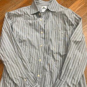 lacoste button down striped shirt